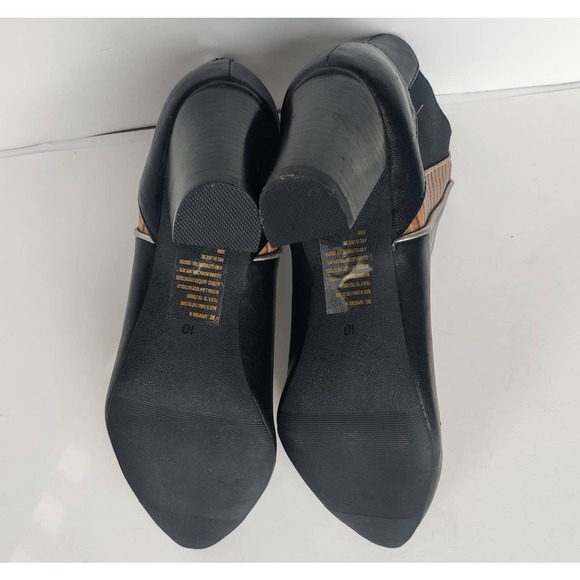 MARK Black Faux Leather Heeled Ankle Boots 10 - Picture 6 of 9